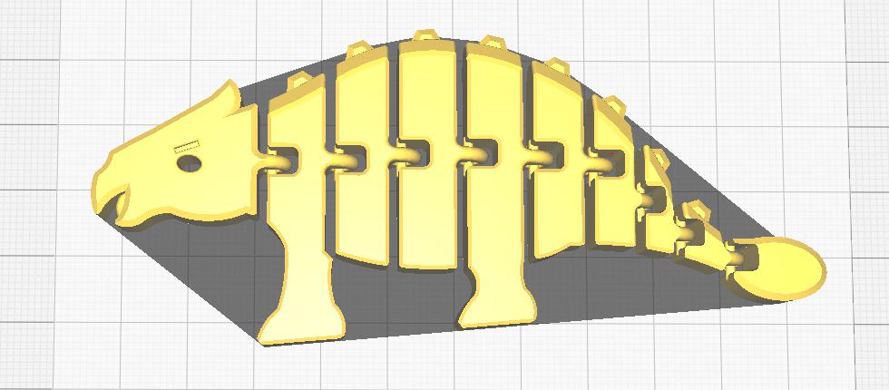 会动的柔甲龙3D打印模型