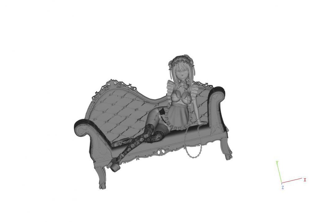 沙发上的喜多川3D打印模型