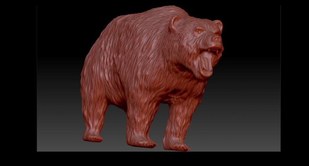 熊 高模3D打印模型