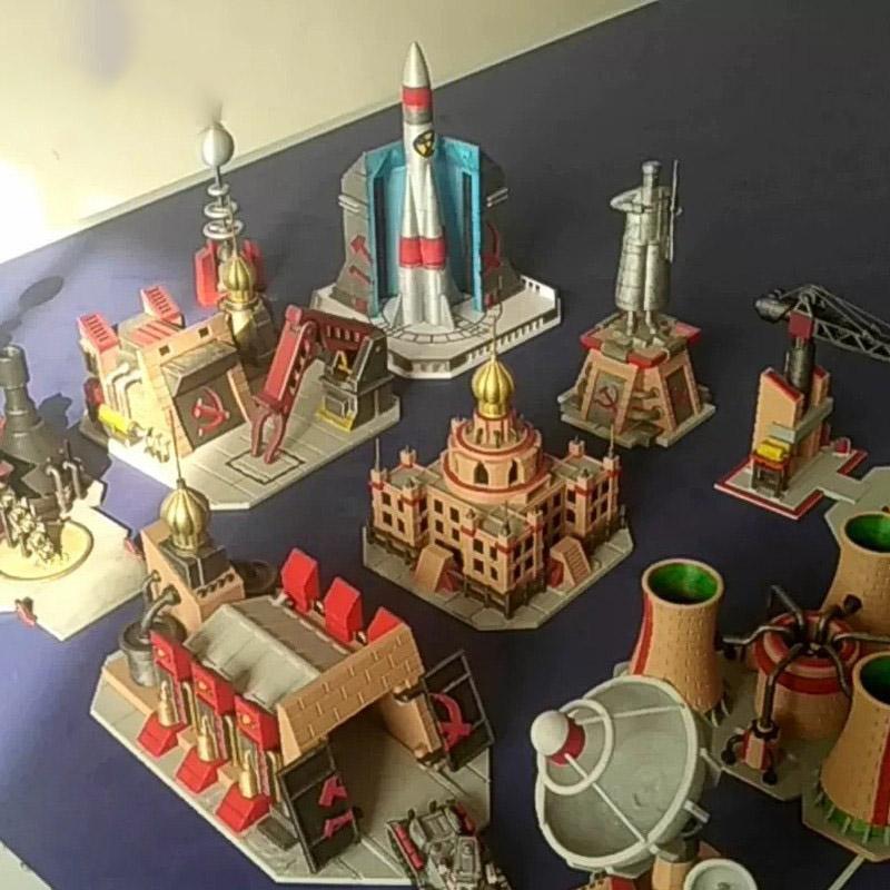 红警盟军&俄军建筑模3D打印模型