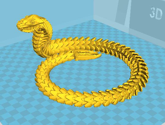 活动机械眼镜蛇3D打印模型