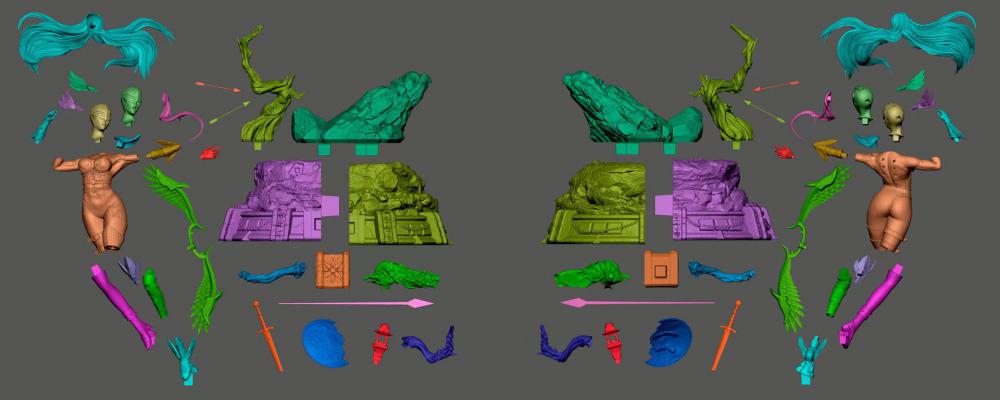 数码宝贝 天女兽3D打印模型