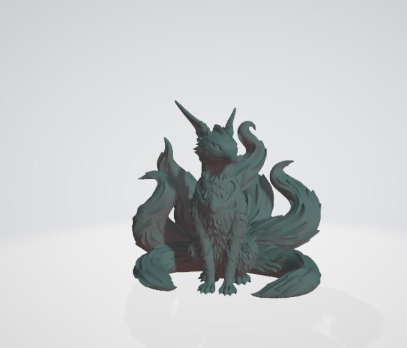 九尾狐狸3D打印模型