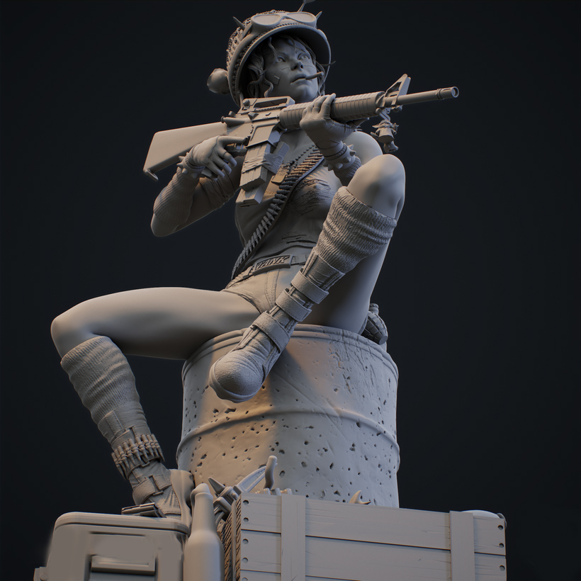 坦克女郎3D打印模型