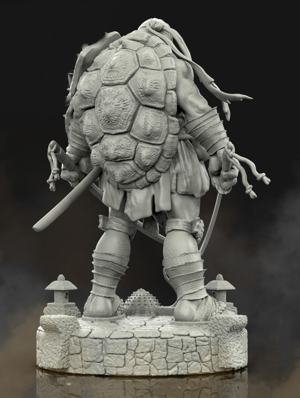 忍者神龟 利奥纳多 带底座3D打印模型
