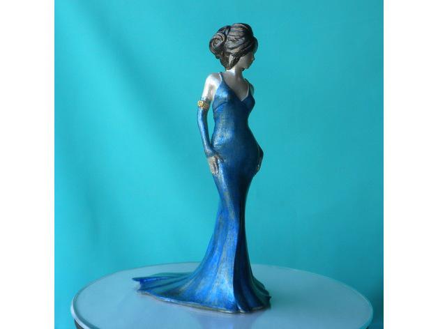 穿礼服的漂亮美女3D打印模型