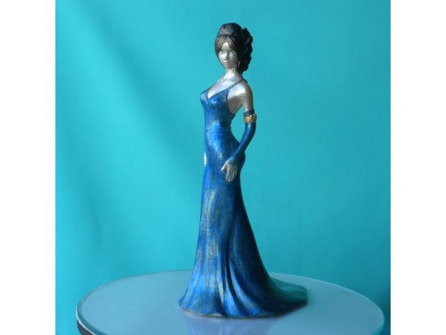 穿礼服的漂亮美女3D打印模型