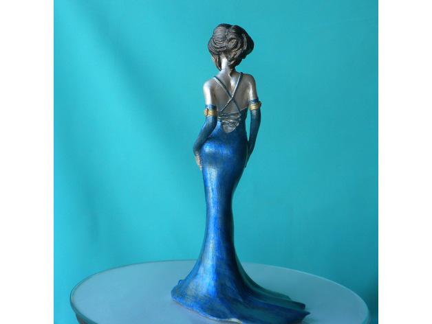 穿礼服的漂亮美女3D打印模型