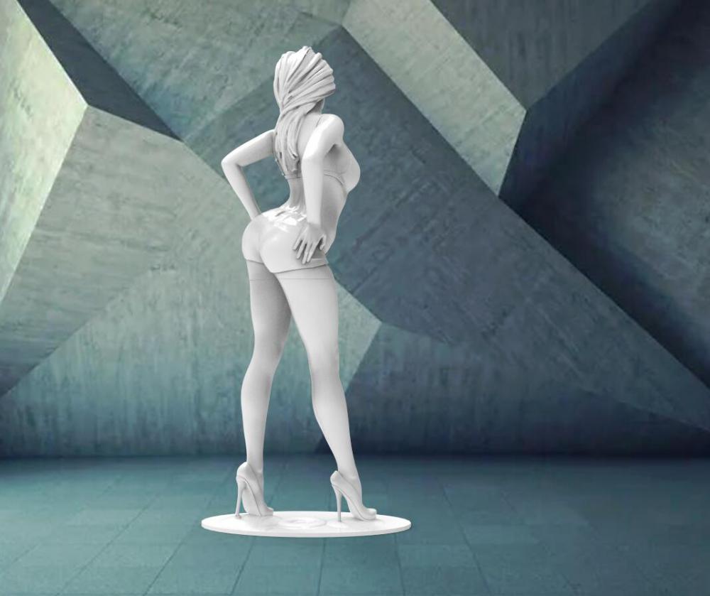 性感短裤美女3D打印模型