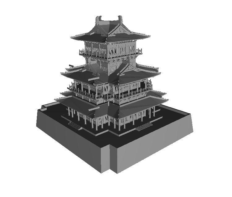 松本城3D打印模型