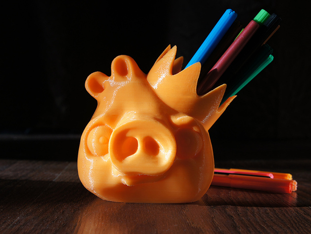 小猪笔筒3D打印模型