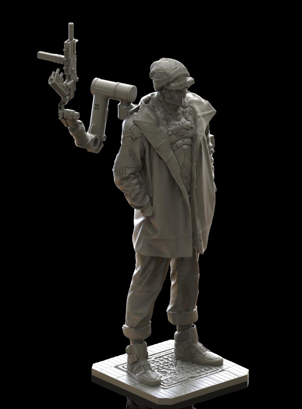 赛博朋克人物模型3D打印模型