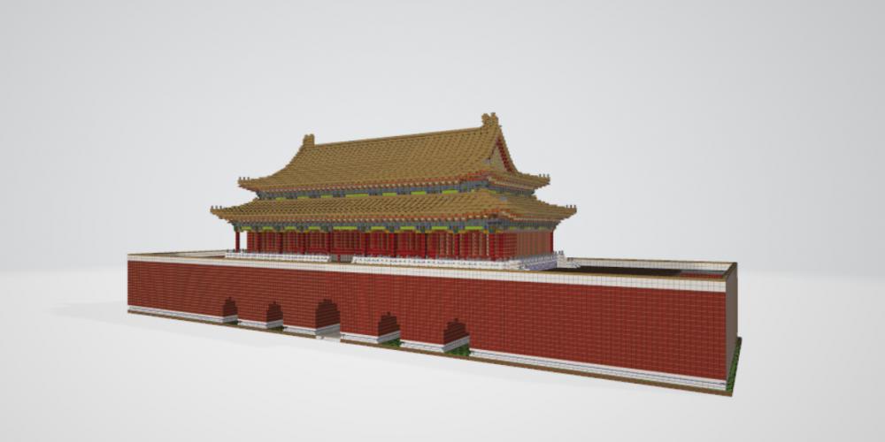 我的世界-承天门古建筑3D打印模型