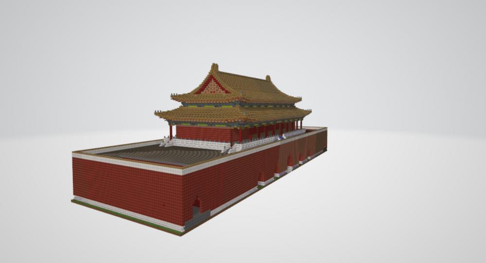 我的世界-承天门古建筑3D打印模型