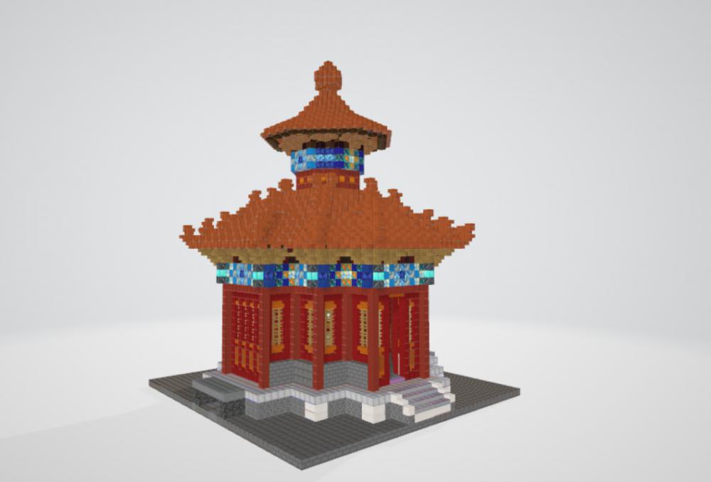 我的世界故宫里的亭子3D打印模型