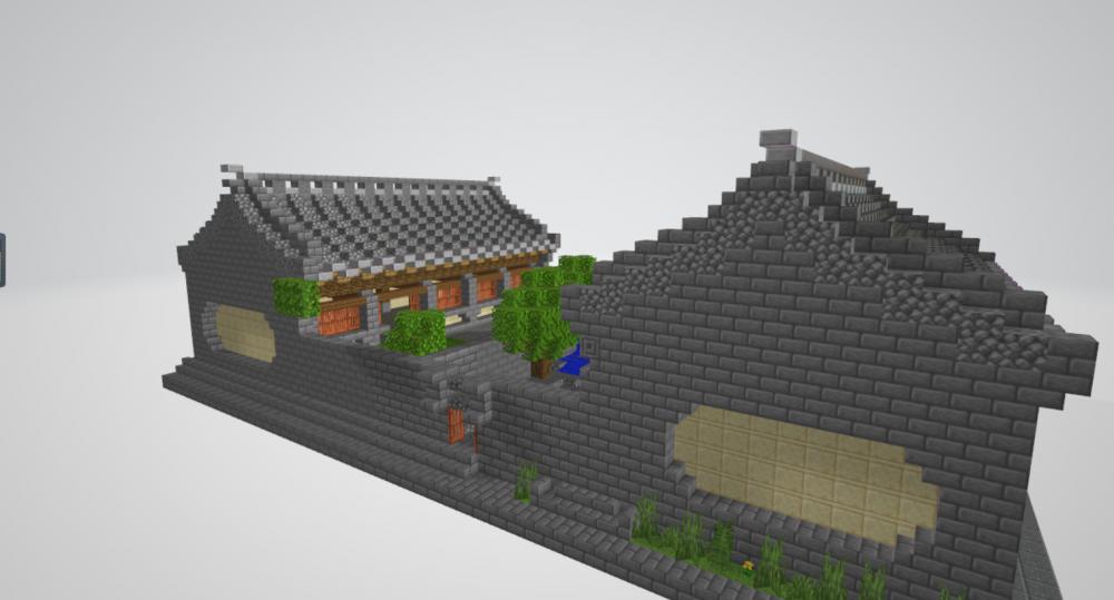 我的世界古风人家小庭院3D打印模型