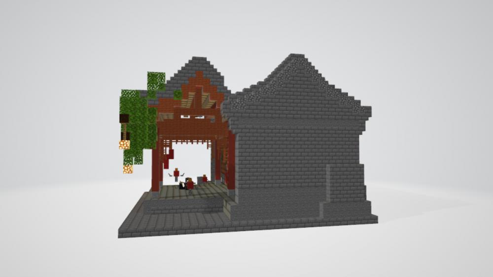 我的世界古建筑戏台3D打印模型