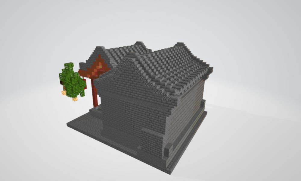 我的世界古建筑戏台3D打印模型