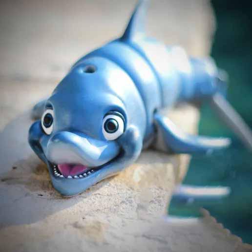 可动的小海豚3D打印模型