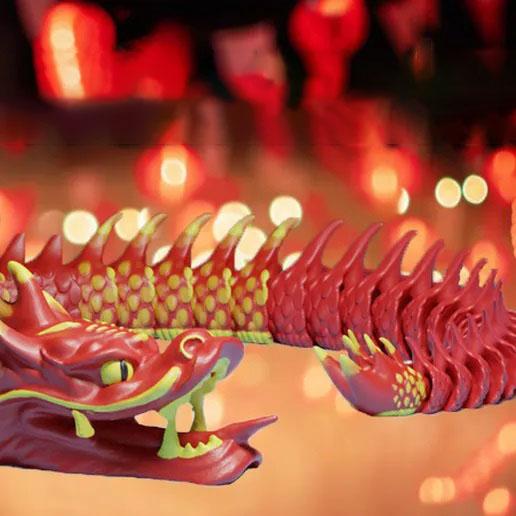 中国春节龙3D打印模型