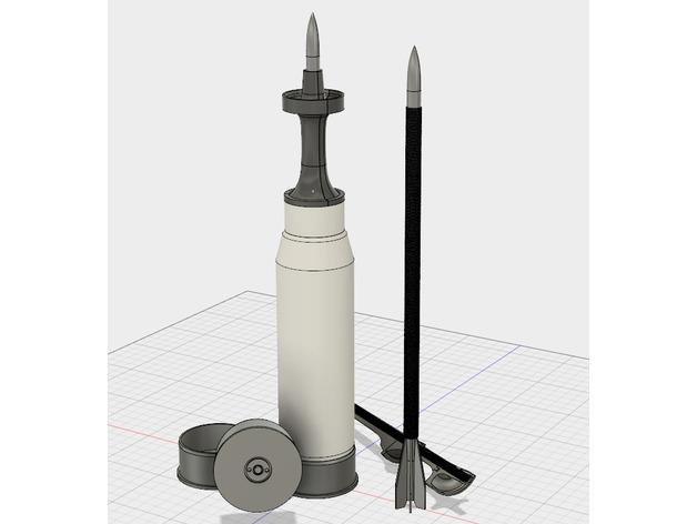 120mm_M829A3_APFSDS-T脱壳尾翼稳定穿甲弹3D打印模型