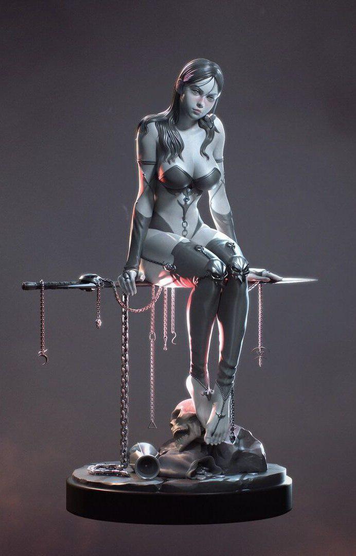 亡灵法师 女巫师 悬浮模型 死灵法师 3D打印模型
