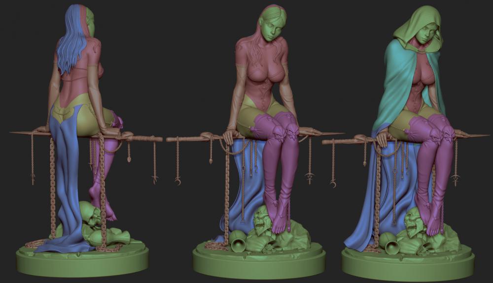 亡灵法师 女巫师 悬浮模型 死灵法师 3D打印模型