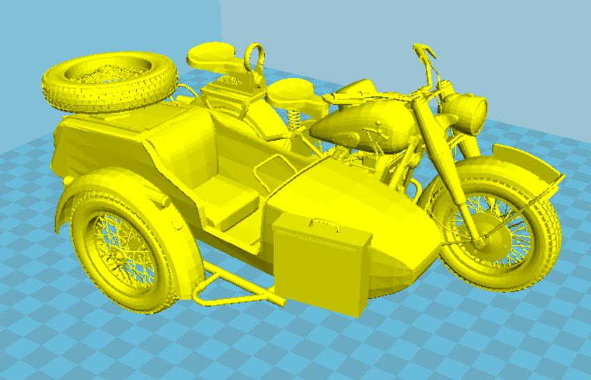 二战德国Zundapp_750边三轮3D打印模型