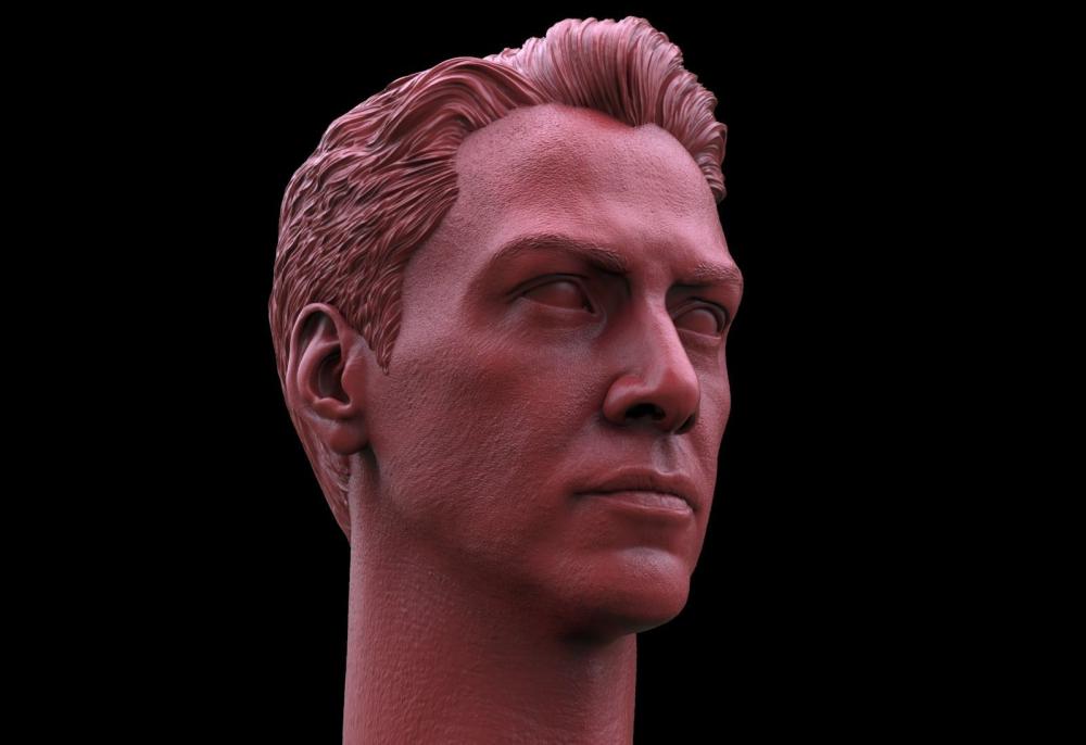 年轻基努里维斯头雕3D打印模型