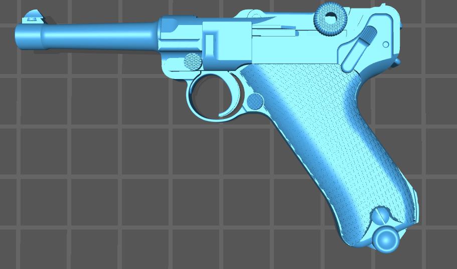 1:1鲁格P08手枪模型3D打印模型