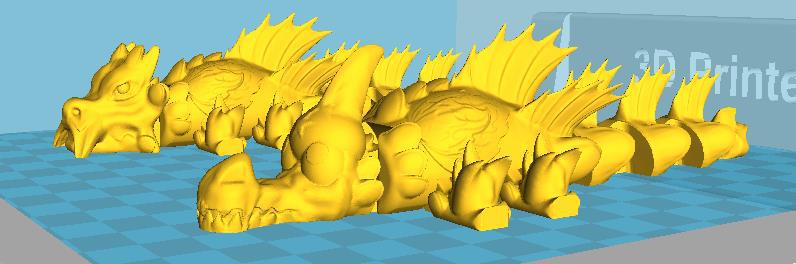短小可动铰链式龙3D打印模型