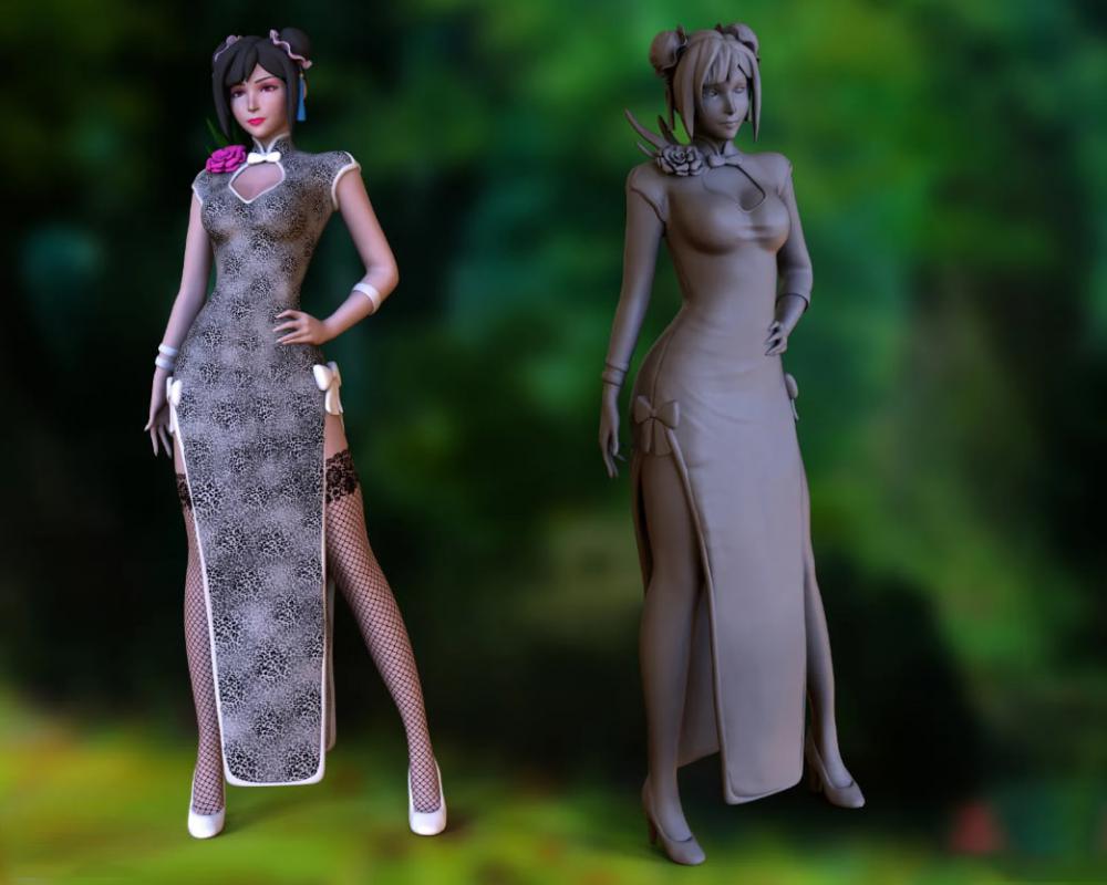 旗袍蒂法3D打印模型
