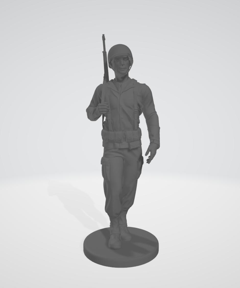 二战士兵步行3D打印模型