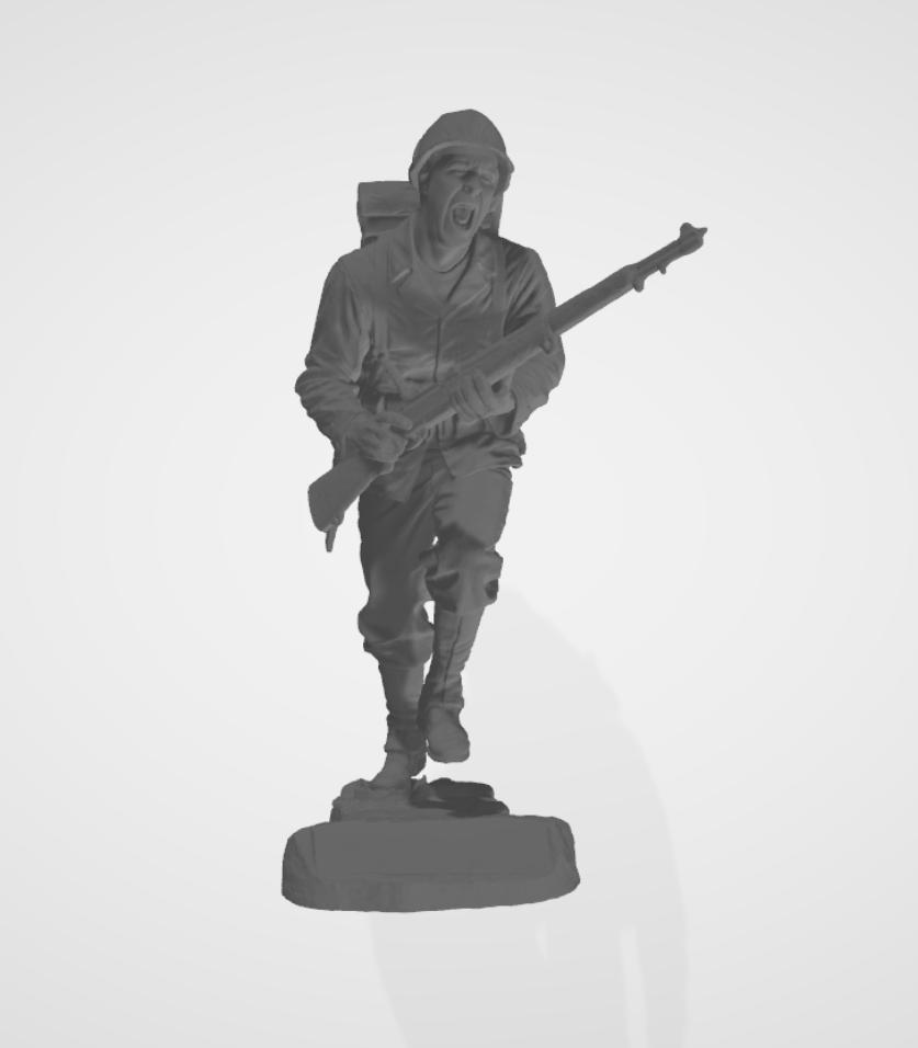 士兵冲锋姿势3D打印模型