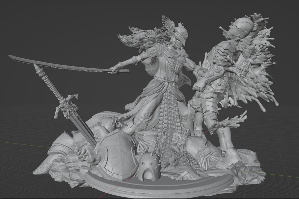 艾尔登法环女武神场景3D打印模型