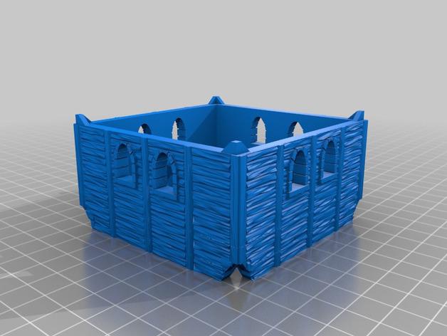 中世纪城堡教堂带人物场景3D打印模型