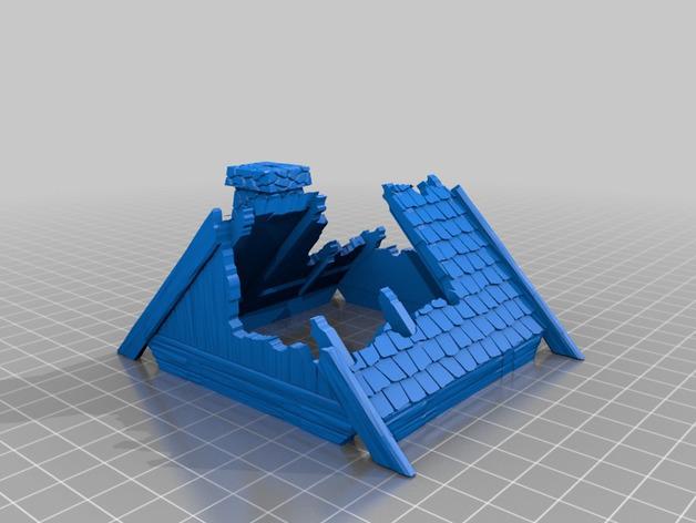 中世纪城堡教堂带人物场景3D打印模型