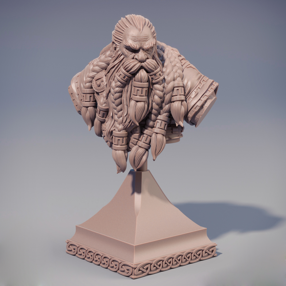 矮人头雕高清3D打印模型