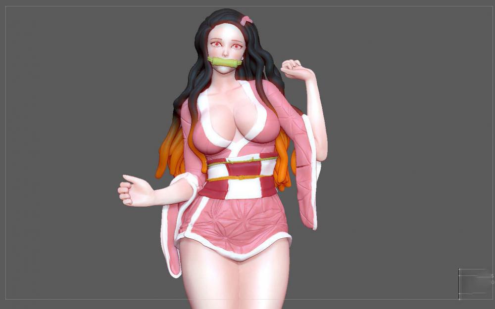 灶门祢豆子 内衣版3D打印模型