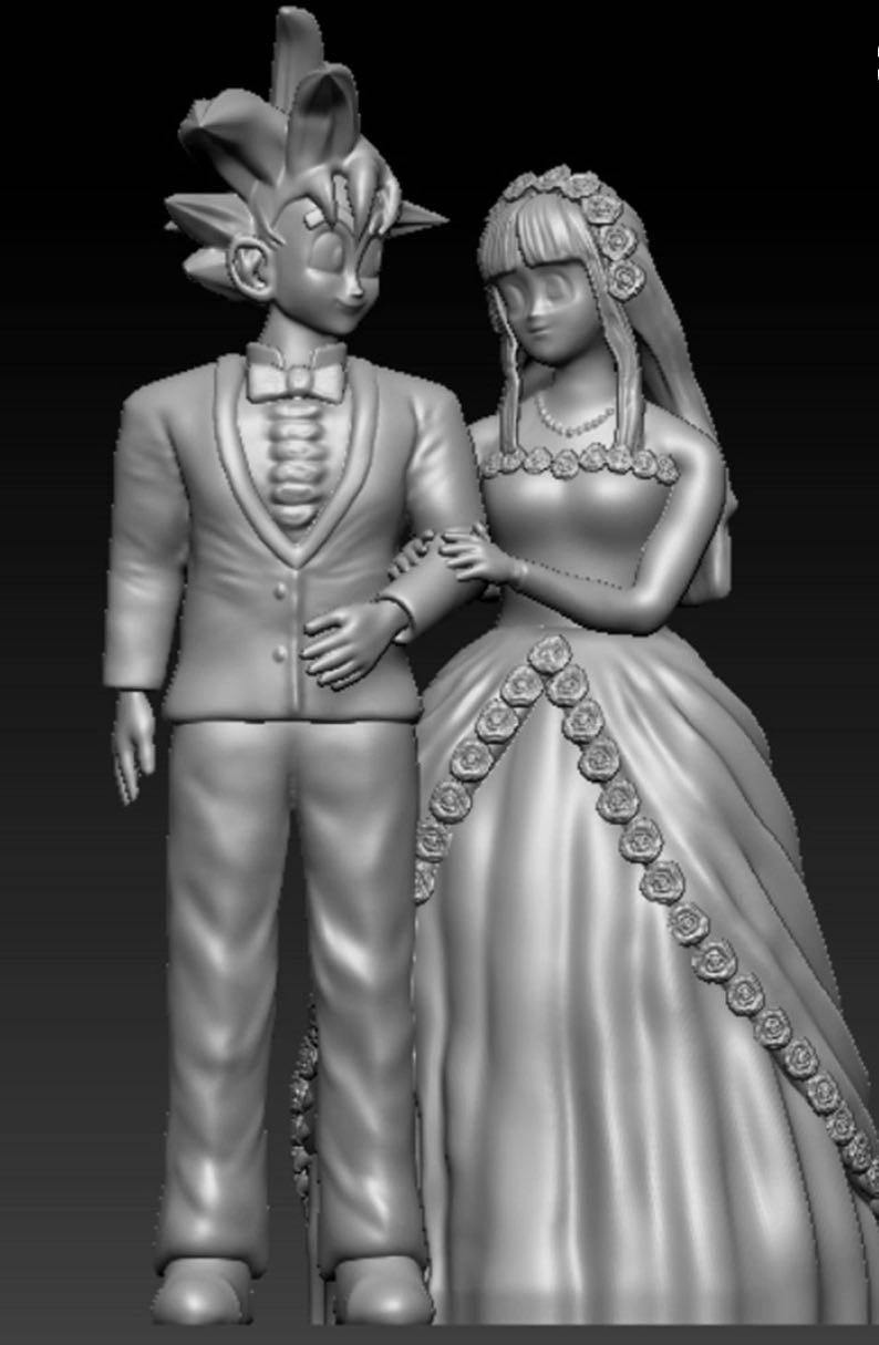 悟空和琪琪婚礼3D打印模型