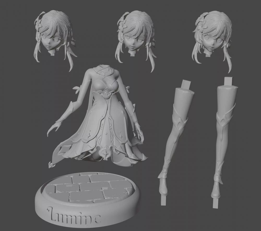原神 旅行者荧3D打印模型