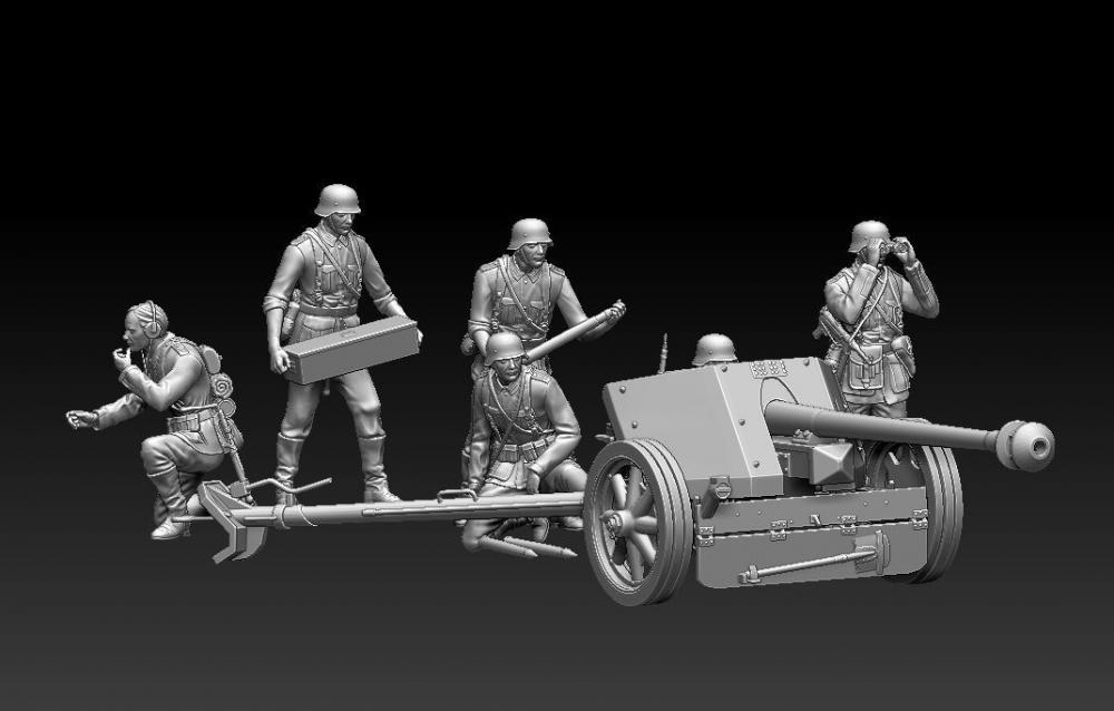 德国二战炮兵3D打印模型
