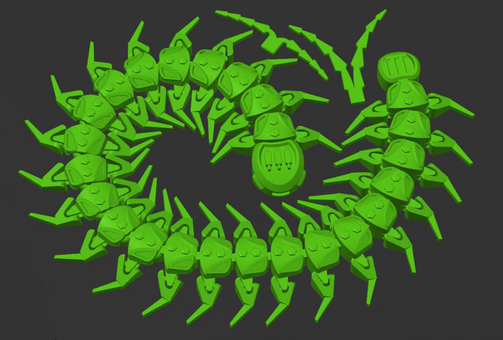 蜈蚣 可动3D打印模型