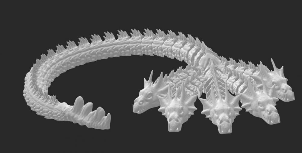 五头龙 可动3D打印模型