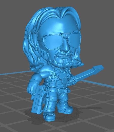 赛博朋克2077强尼银手Q版3D打印模型