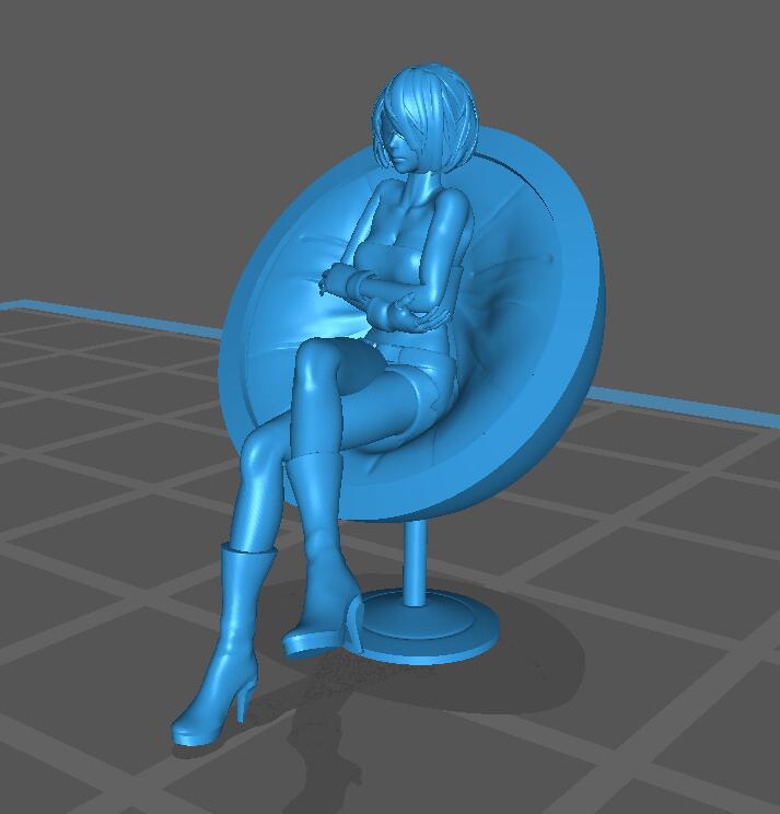 尼尔2B坐姿3D打印模型