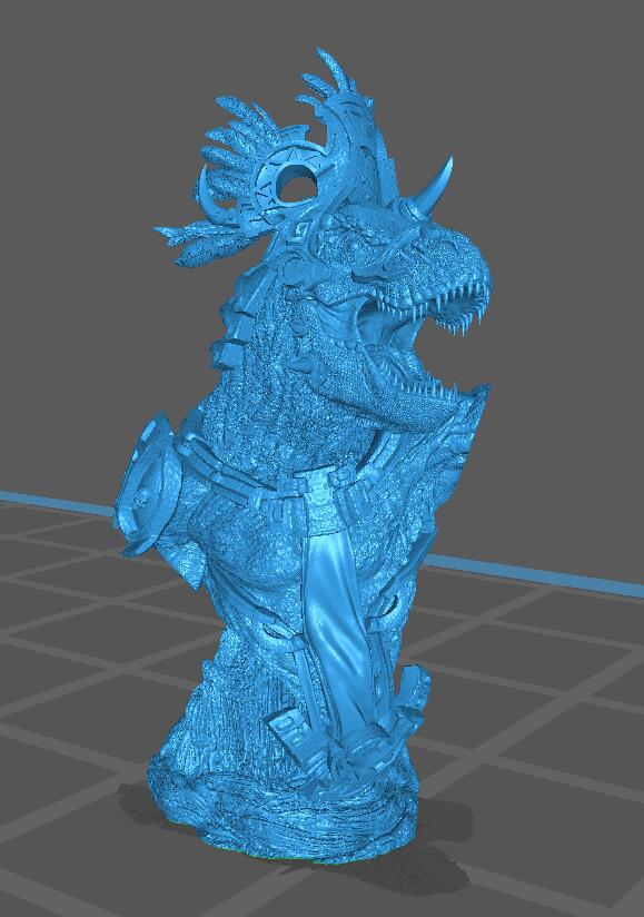 蜥蜴恐龙战士胸像3D打印模型
