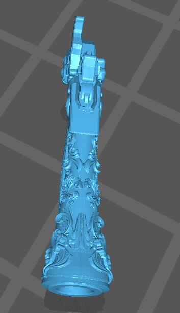 老式雕花手枪3D打印模型