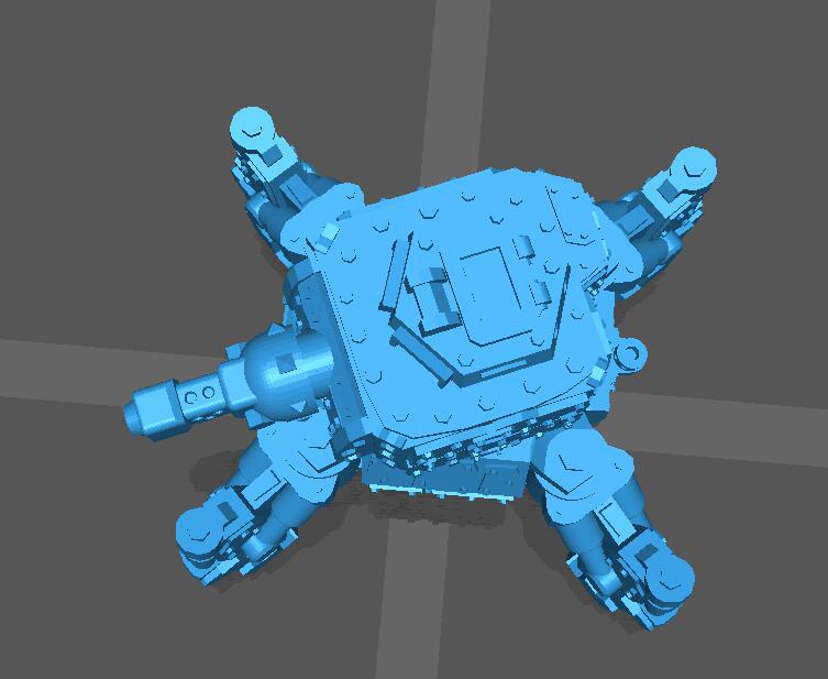自走型炮塔装甲机器人3D打印模型