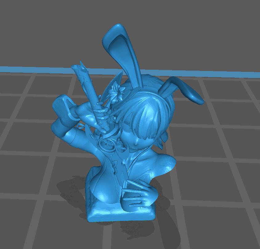 原神兔耳雷电将军胸像3D打印模型